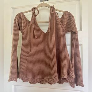 LA Hearts Pink Scalloped Crop Size L